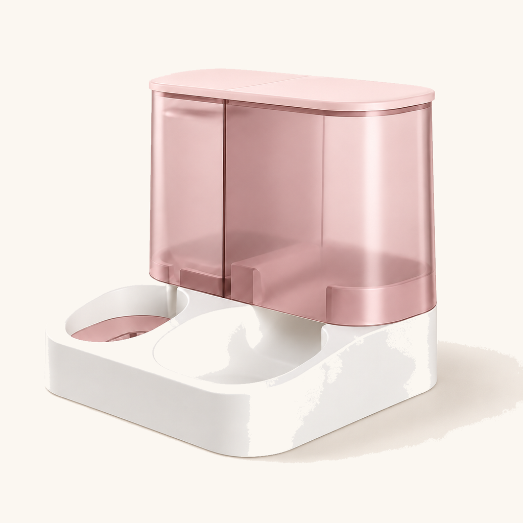 Spoto FeedFlow™ — Comedouro e Bebedouro Automático 2 em 1 — feedflow rosa
