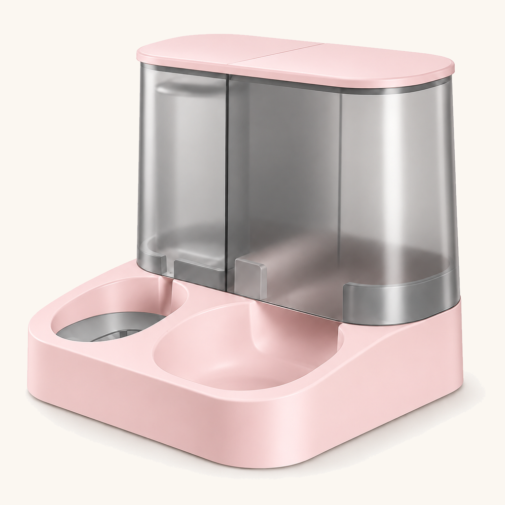 Spoto DuoServe™ — Conjunto Automático de Comedouro e Bebedouro — duoserve rosa