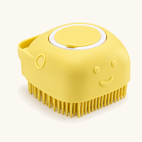 Spoto BathFoam™ — Escova de Silicone com Dispensador de Champô — amarelo coracao
