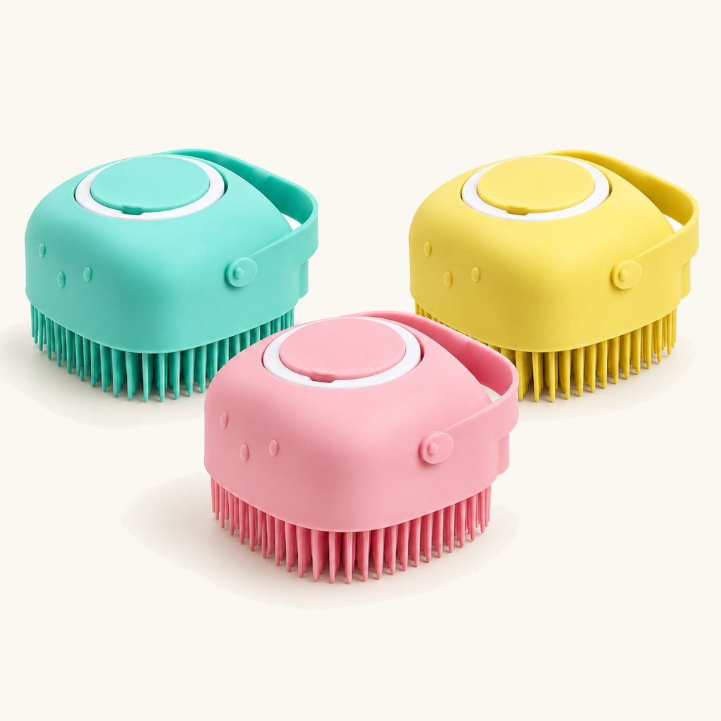 Spoto BathFoam™ — Escova de Silicone com Dispensador de Champô — bathfoam conjunto