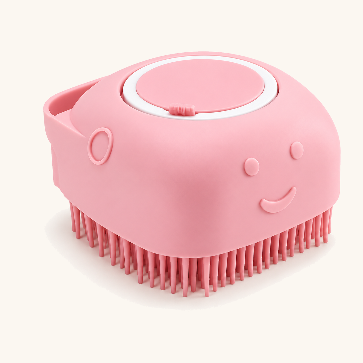 Spoto BathFoam™ — Escova de Silicone com Dispensador de Champô — rosa coracao