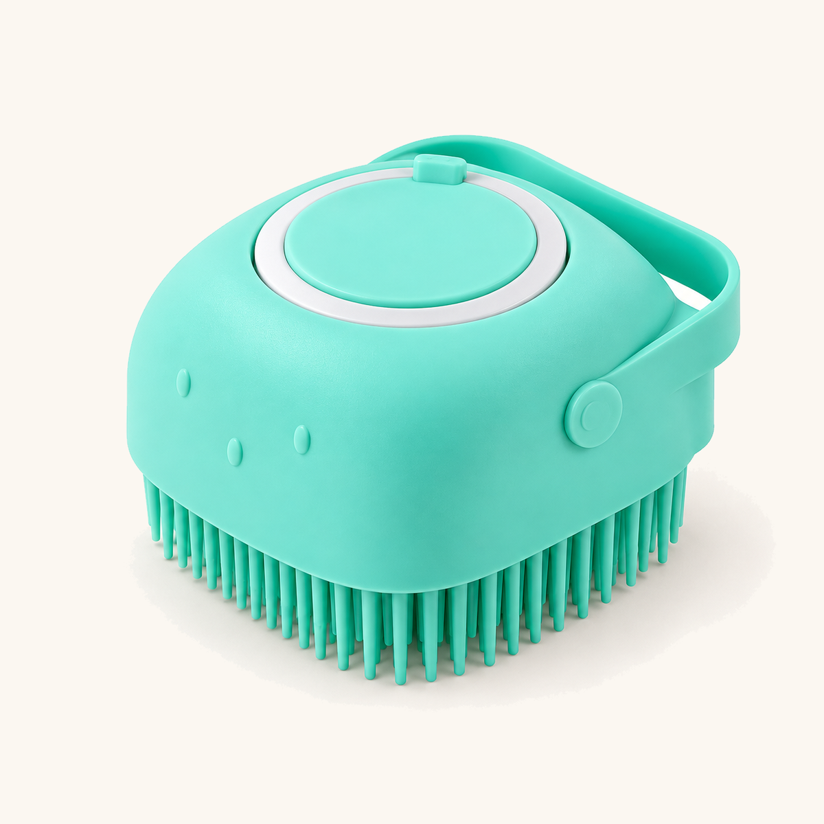 Spoto BathFoam™ — Escova de Silicone com Dispensador de Champô — verde quadrada