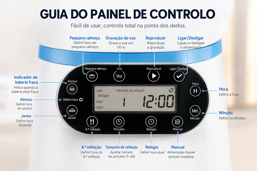 Guia do painel de controlo do Spoto SmartFeed em português
