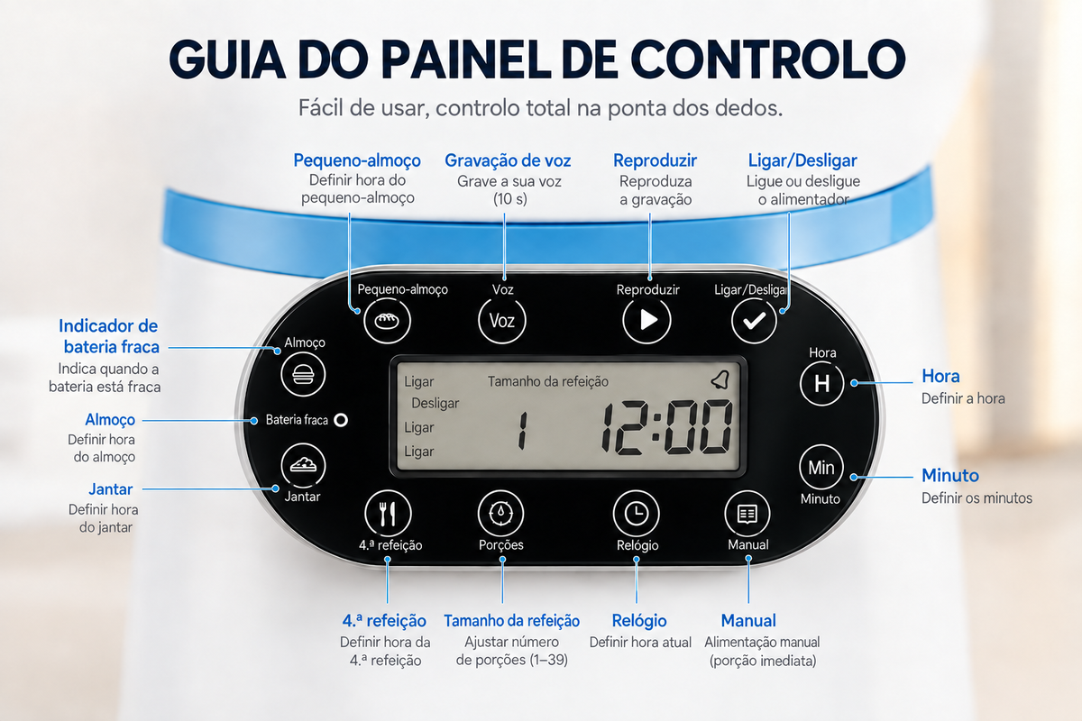 Guia do painel de controlo do Spoto SmartFeed em português